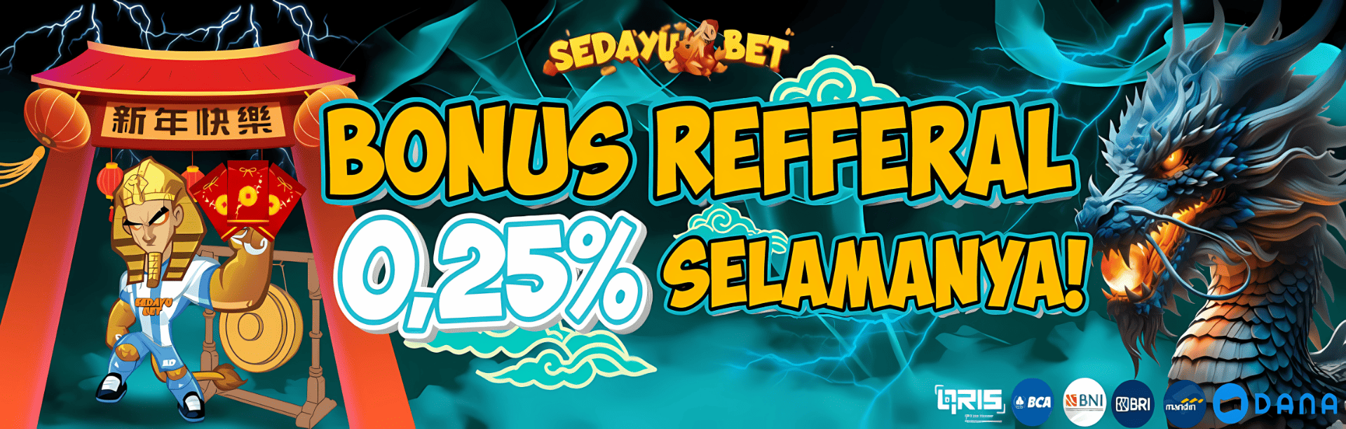 BONUS REFERRAL up to 0,25% SEMUA PERMAINAN