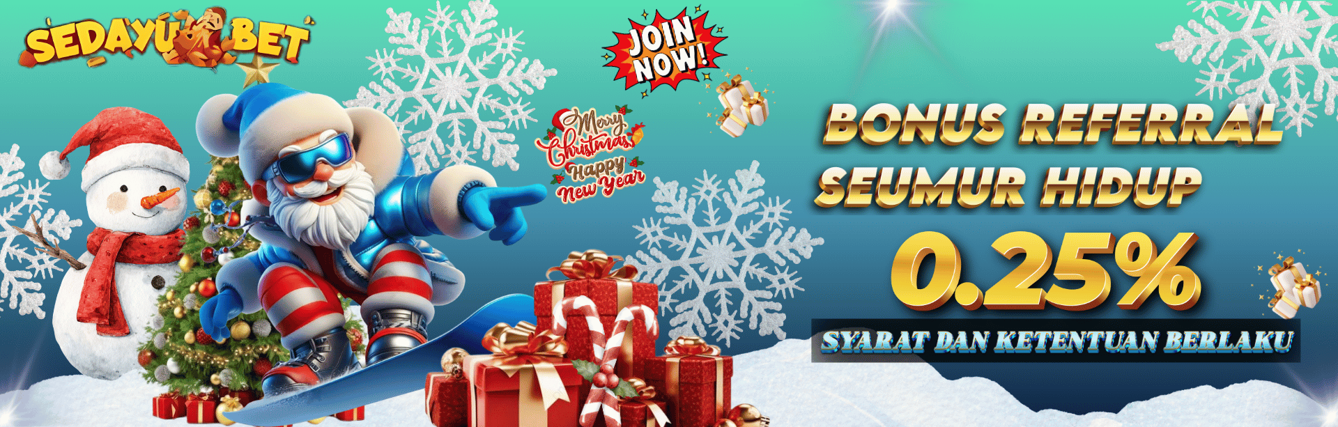 BONUS REFERRAL up to 0,25% SEMUA PERMAINAN