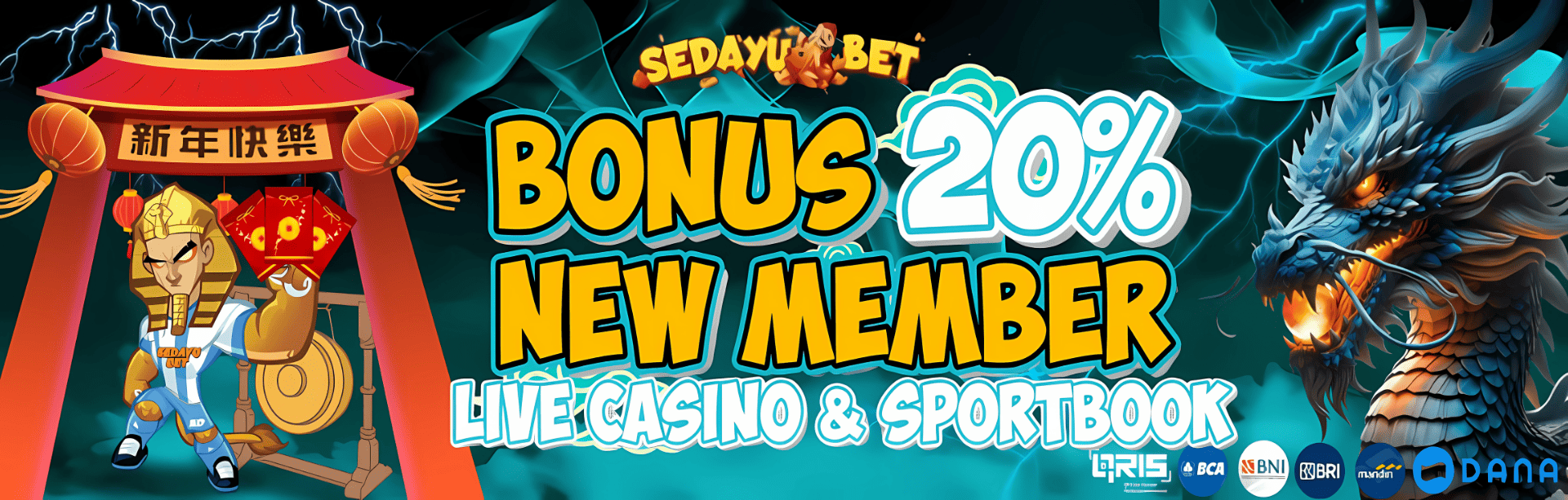 WELCOME BONUS NEW MEMBER 20% ( LiveCasino, Sportbook,Poker)