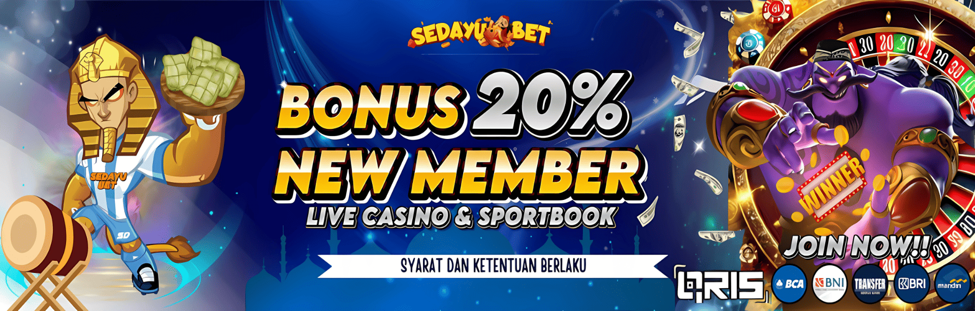 WELCOME BONUS NEW MEMBER 20% ( LiveCasino, Sportbook,Poker)