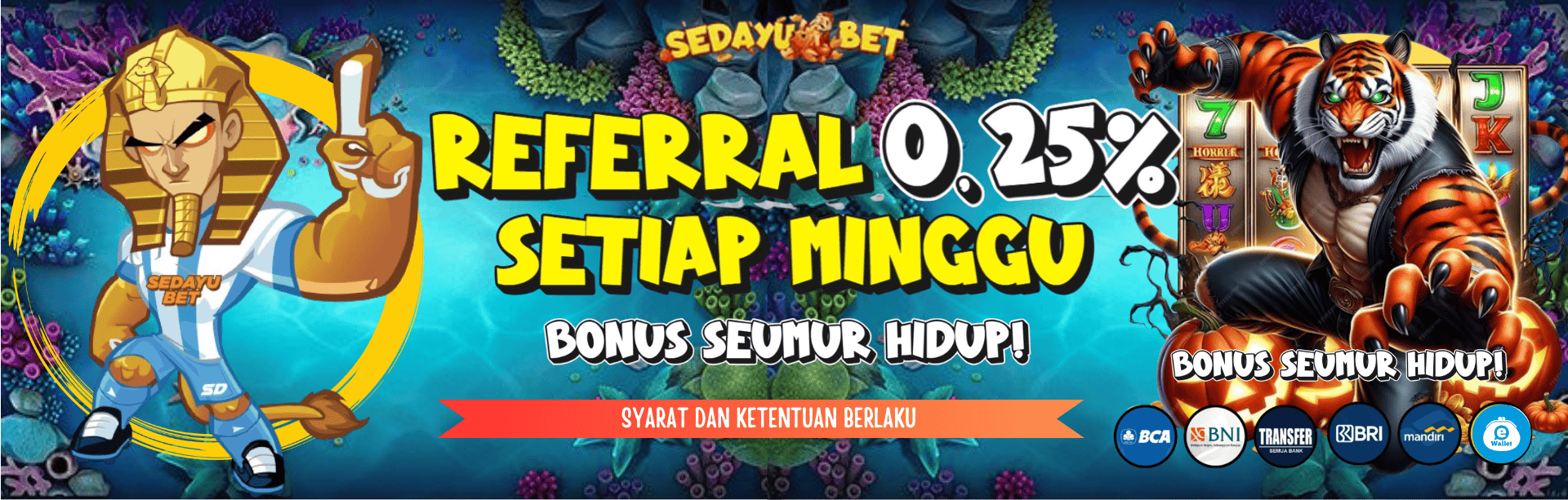 BONUS REFERRAL up to 0,25% SEMUA PERMAINAN